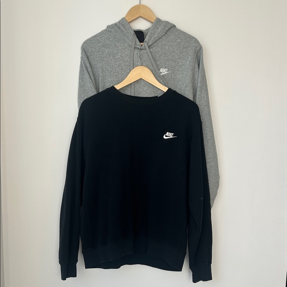 Nike Men's Black Sweatshirt and Gray Hoodie